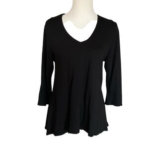 Fresh Produce Black Long Sleeve Top 3/4 Sleeves S